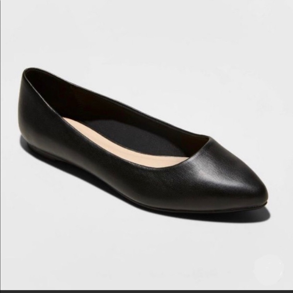 A New Day Kora Black Pointed Toe Flats-NWT sz 7